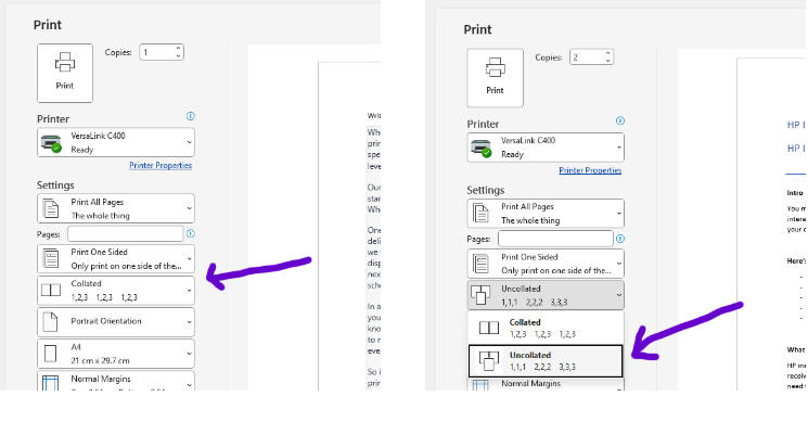 What Does Collate Mean When Printing