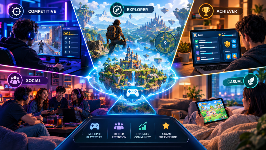 Building Online Games Around Different Play Styles